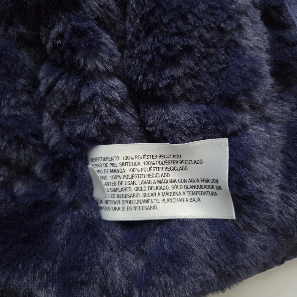 ​Cat & Jack Toddler Boy Blue Marble Winter Puffer Jacket Hooded Fleece Lined 18M